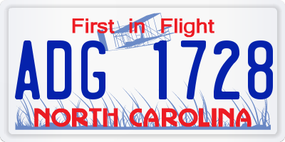 NC license plate ADG1728