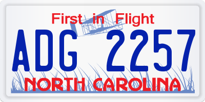 NC license plate ADG2257