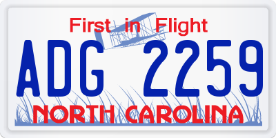 NC license plate ADG2259