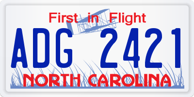 NC license plate ADG2421