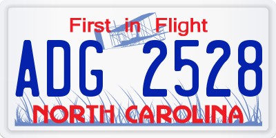 NC license plate ADG2528