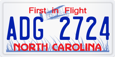 NC license plate ADG2724