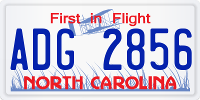 NC license plate ADG2856
