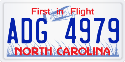 NC license plate ADG4979