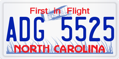 NC license plate ADG5525