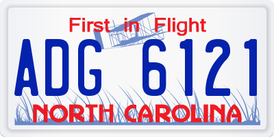 NC license plate ADG6121
