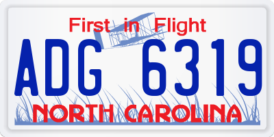 NC license plate ADG6319