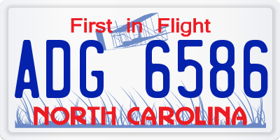 NC license plate ADG6586