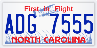 NC license plate ADG7555