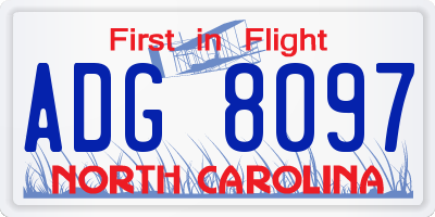 NC license plate ADG8097