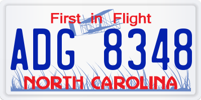 NC license plate ADG8348