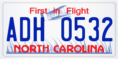 NC license plate ADH0532