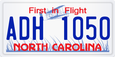 NC license plate ADH1050