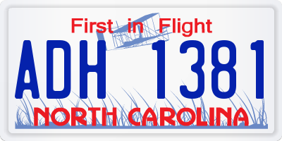 NC license plate ADH1381