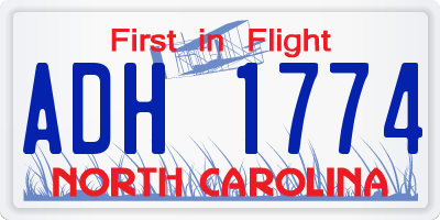 NC license plate ADH1774