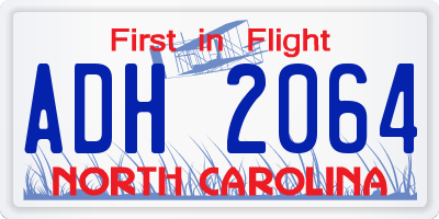 NC license plate ADH2064