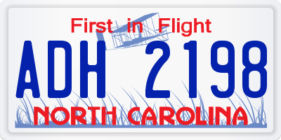 NC license plate ADH2198