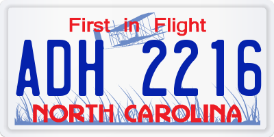 NC license plate ADH2216