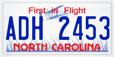 NC license plate ADH2453