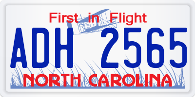 NC license plate ADH2565