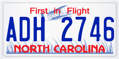 NC license plate ADH2746