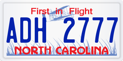 NC license plate ADH2777