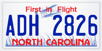 NC license plate ADH2826