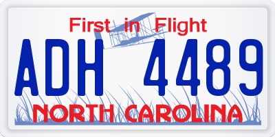 NC license plate ADH4489