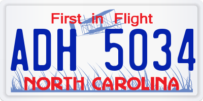 NC license plate ADH5034