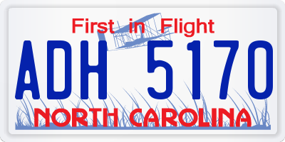 NC license plate ADH5170
