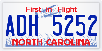 NC license plate ADH5252