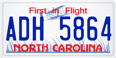 NC license plate ADH5864