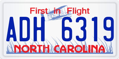 NC license plate ADH6319