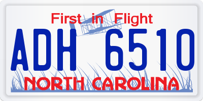 NC license plate ADH6510