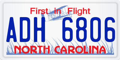 NC license plate ADH6806