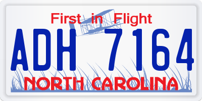 NC license plate ADH7164