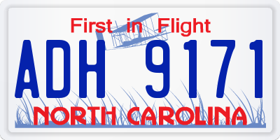 NC license plate ADH9171
