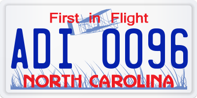 NC license plate ADI0096