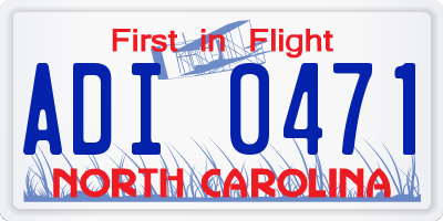 NC license plate ADI0471