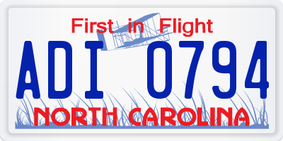 NC license plate ADI0794