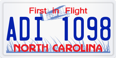 NC license plate ADI1098