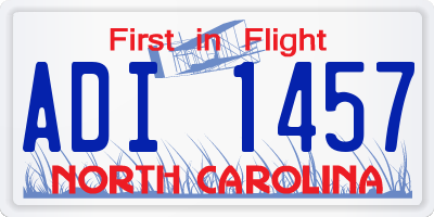 NC license plate ADI1457