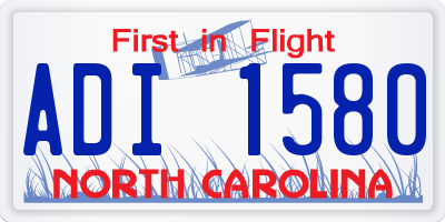 NC license plate ADI1580