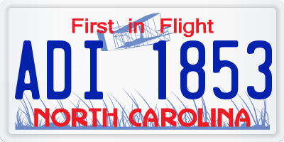 NC license plate ADI1853