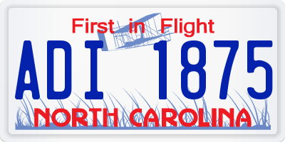 NC license plate ADI1875