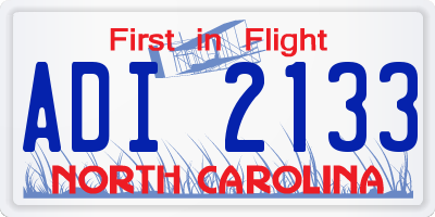 NC license plate ADI2133