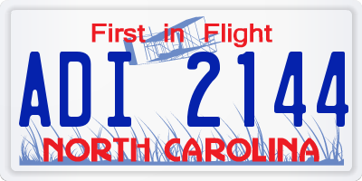 NC license plate ADI2144