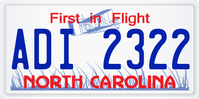 NC license plate ADI2322