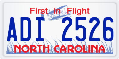 NC license plate ADI2526