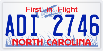 NC license plate ADI2746